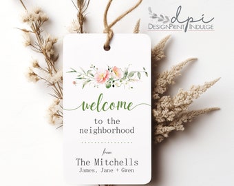 Welcome to the Neighborhood PRINTED Personalized Gift Tags, Favor Tags, Hello Neighbor Tags, Wine Gift Tags, Tags for Gifts