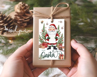 Santa Personalized Gift Tags, Christmas Tag