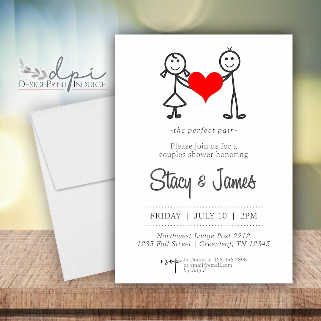 Couple Shower Invitations, Wedding Shower Invites, His & Hers Couples