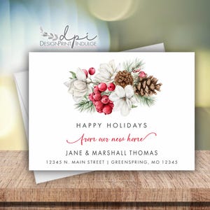 Happy New Year From My New Home Moving Card, New Year New Home Announcement Card, Customize the Wording, FREE SHIPPING + Envelopes