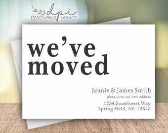 Personalized We've Moved Announcement Cards, New Address, Printed Envelopes