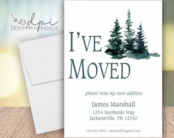 Forest Tree Change of Address Cards: Personalized Moving Announcement (Digital or Printed)