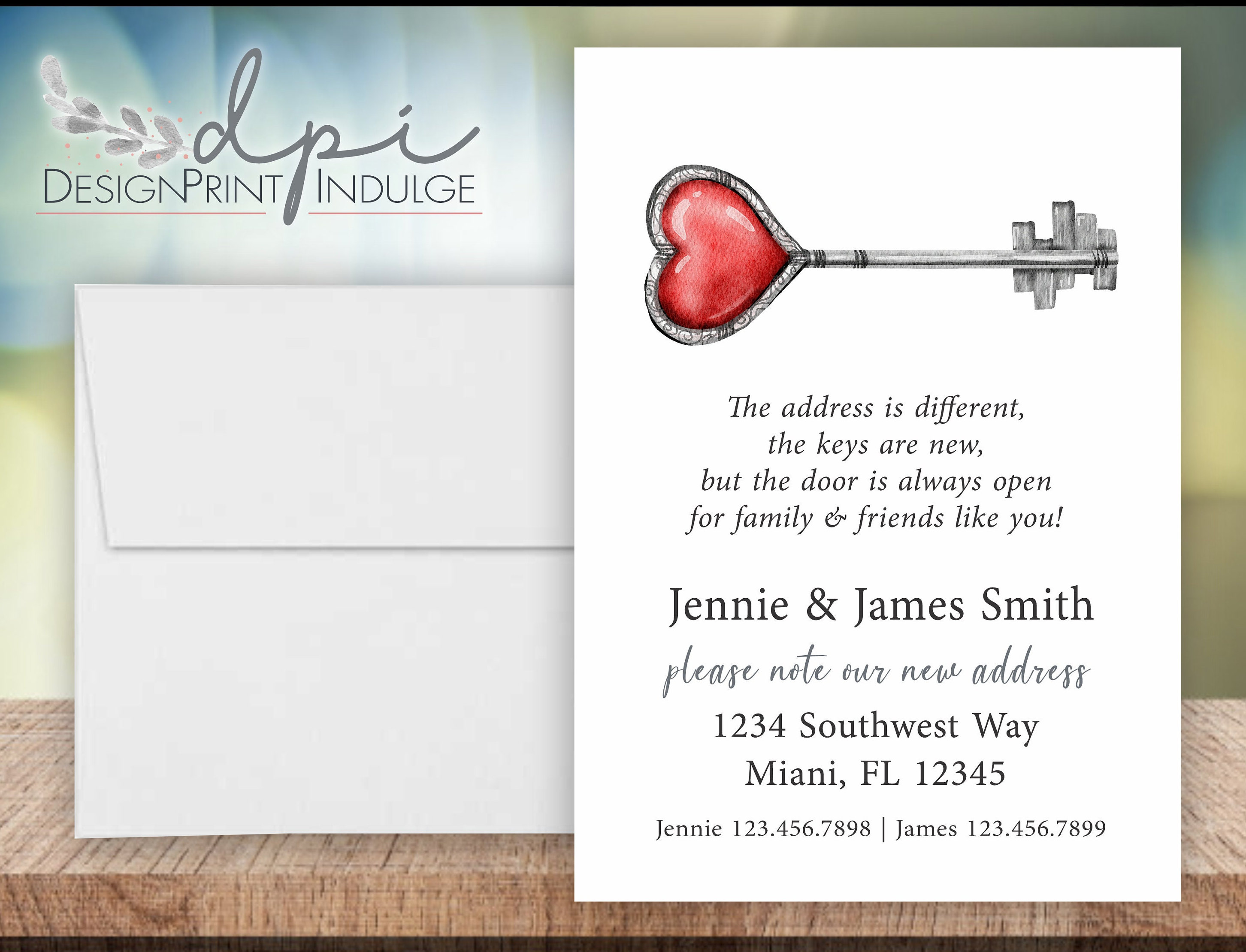 Change of Address Personalized Cards With a Key Key Change of Etsy