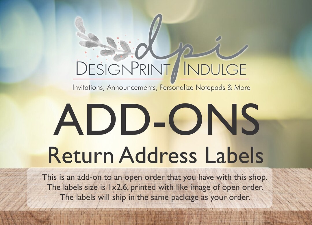 Personalized Return Address Labels: Add-on to Open Order - Etsy