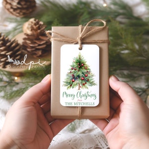 Christmas PRINTED personalized gift tags, gift package name tag, Holiday Gift Tag, Christmas tree tags, Gift Tags, Custom Name Tags