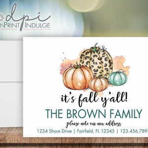 Fall change of address announcement cards, Fall pumpkins Moving Cards, Fall Change of Address Cards, Customize It, Digital or Printed