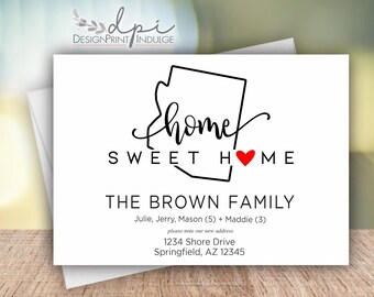 Home sweet home state change of address announcement cards, new address, new state address, state move, we've/I've new home change address