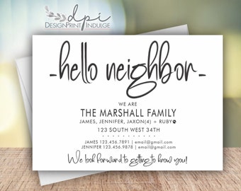 New Neighbor Announcement Cards: Custom Introduction (Digital or Printed)