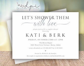 Couples Shower Invitation, His & Hers, Celebration Invite (Digital or Printed)
