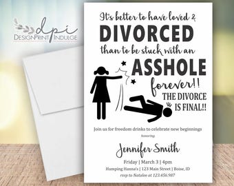 Divorce Party Invitations: Freedom Celebration, Printed or Digital