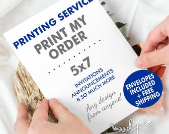 Invitation & Announcement Printing - Print Your Design - FREE Envelopes - 5x7 - FREE Shipping