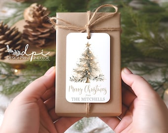 Personalized Christmas Gift Tags, Holiday Family Tree Favor