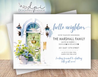 We're new to the neighborhood announcement, new neighbor meeting card, introduction neighbor card, Welcome cards, Printed w/ Envelopes