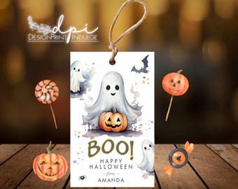Halloween favor tags, Boo trick or treat favor tags, printed Halloween tags, Halloween treat bag tags, Halloween party favor tags, printed