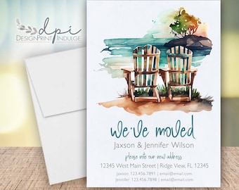 Beach We've Moved Change of Address Cards: Personalized Moving Announcement (Digital or Printed)