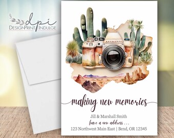 Change of Address Card, Moving Announcement Card, Making New Memories New Home, Personalized New House, Printed w/ Envelopes & FREE SHIPPING