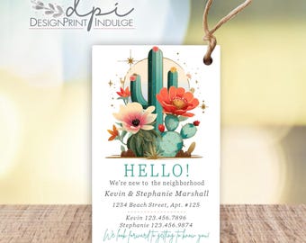 We're new to the neighborhood announcement tag, hello new neighbor meeting tag, neighborhood info hang Tags, Gift Tags