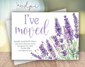 Lavender Change of Address Cards: Custom Moving Announcement (Digital or Printed)
