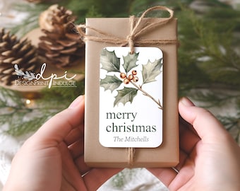 Personalized Christmas Gift Tags, Printed Holiday Present Labels