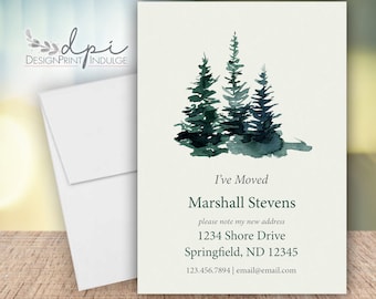 Forest Trees Change of Address Cards: Personalized Moving Announcement (Digital or Printed)