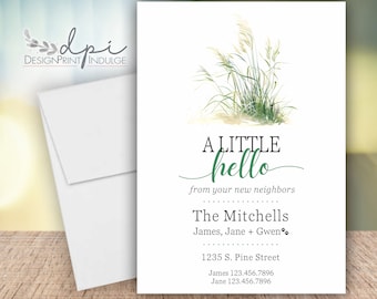 We're your new neighbors cards, new to the neighborhood announcement, new meeting card, introduction neighbor card, Print w/ Envelopes