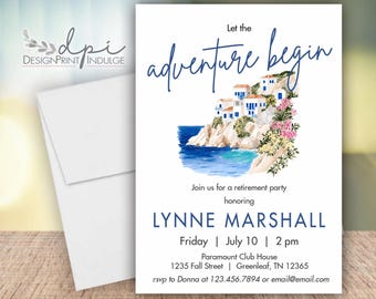 Retirement Celebratation Party Invitation, Retirement Party Invite Card, Customize Word, Digital or Printed w/ Envelopes FREE SHIPPING
