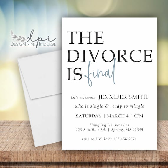 Divorce Party Invitation, Single Peeps Invite with Envelopes