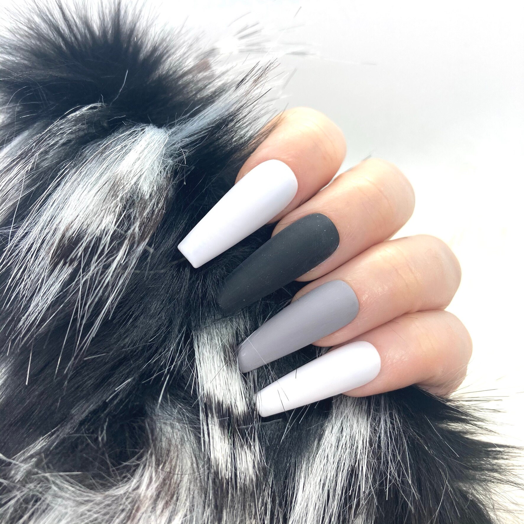 Gel Press On Nails Mono Mix Etsy