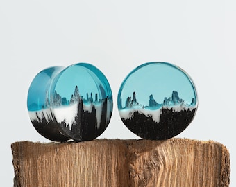 Plugs made of wood and resin. Custom plugs, Wood resin plugs, gauges earrings, gauges earrings small