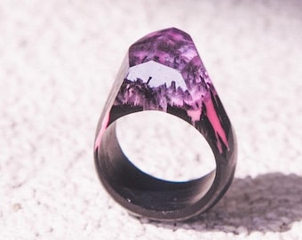 Resin wood ring Pur pur, resin ring, wood ring