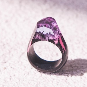 Resin wood ring Pur pur, resin ring, wood ring