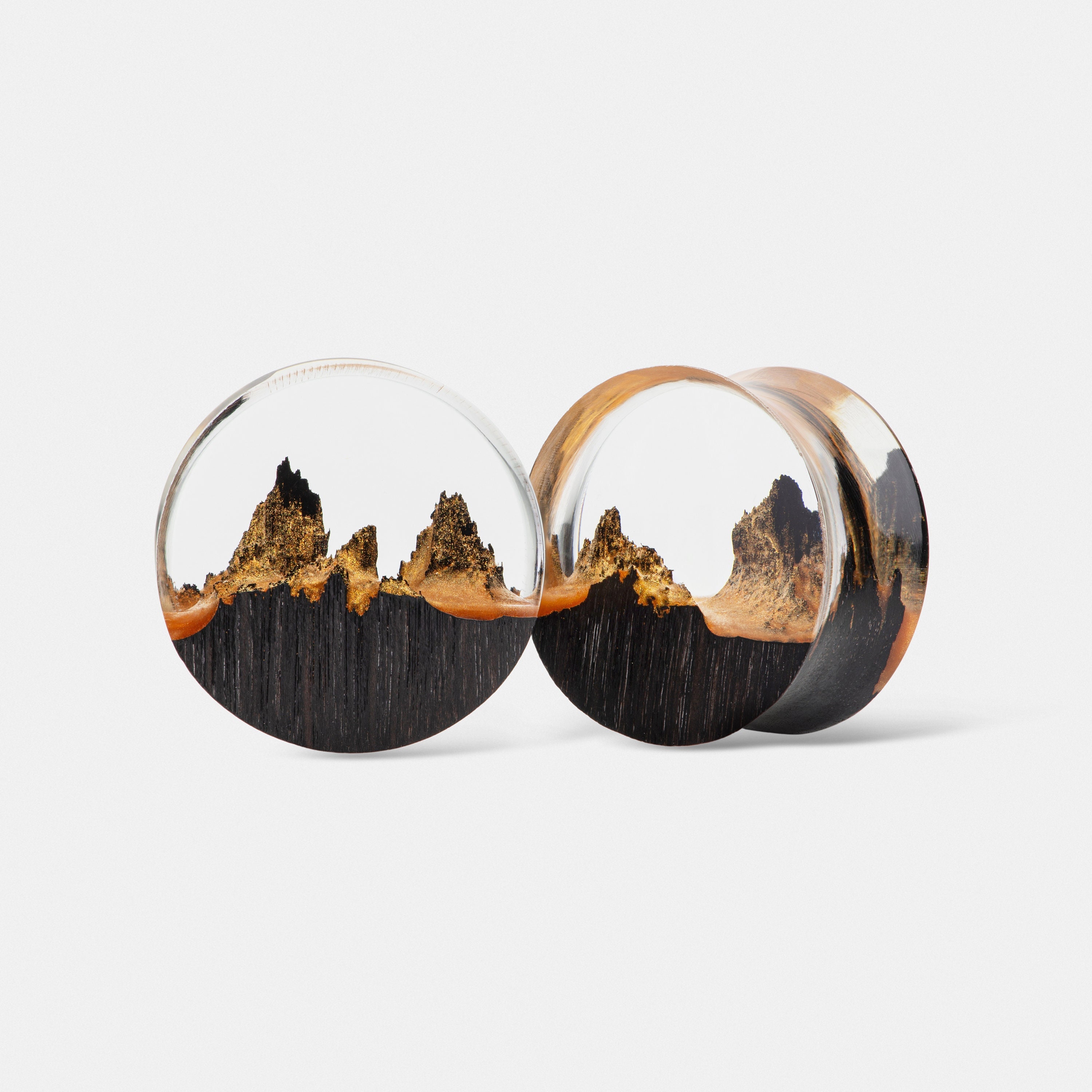 Plugs "Dune" . Plugs made of wood and resin. Custom plugs, Wood resin plugs, gauges earrings, gauges earrings small