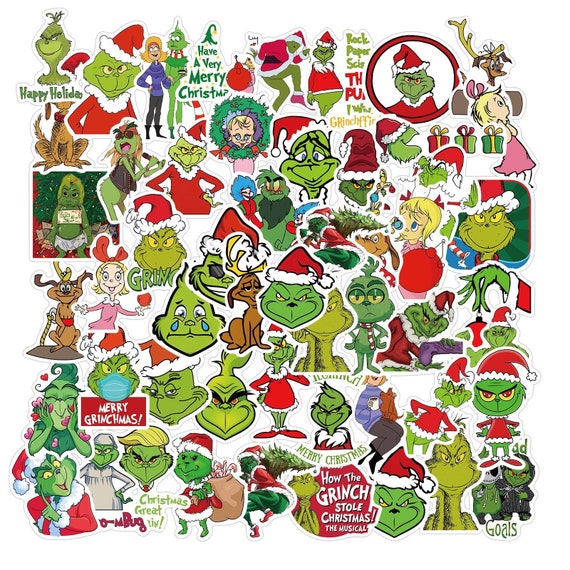 Pack of 25 Vinyl The Grinch Stickers Die Cut Decal Set Etsy