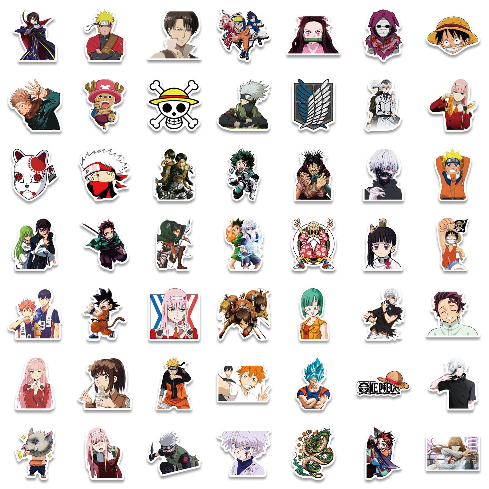 25/50/100 Vinyl Mixed Anime Stickers Die Cut Decal Set Etsy