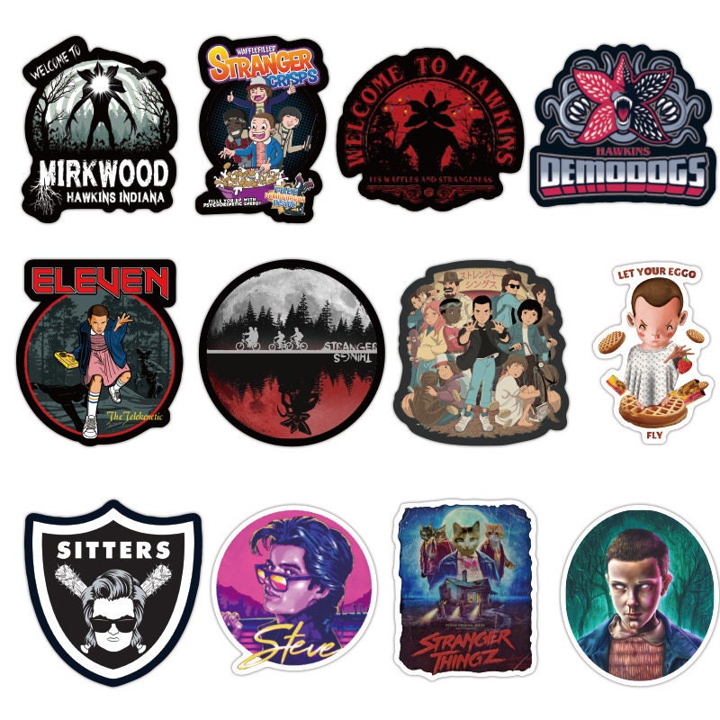 Pack of 25 or 50 Vinyl Stranger Things Stickers Die Cut Etsy