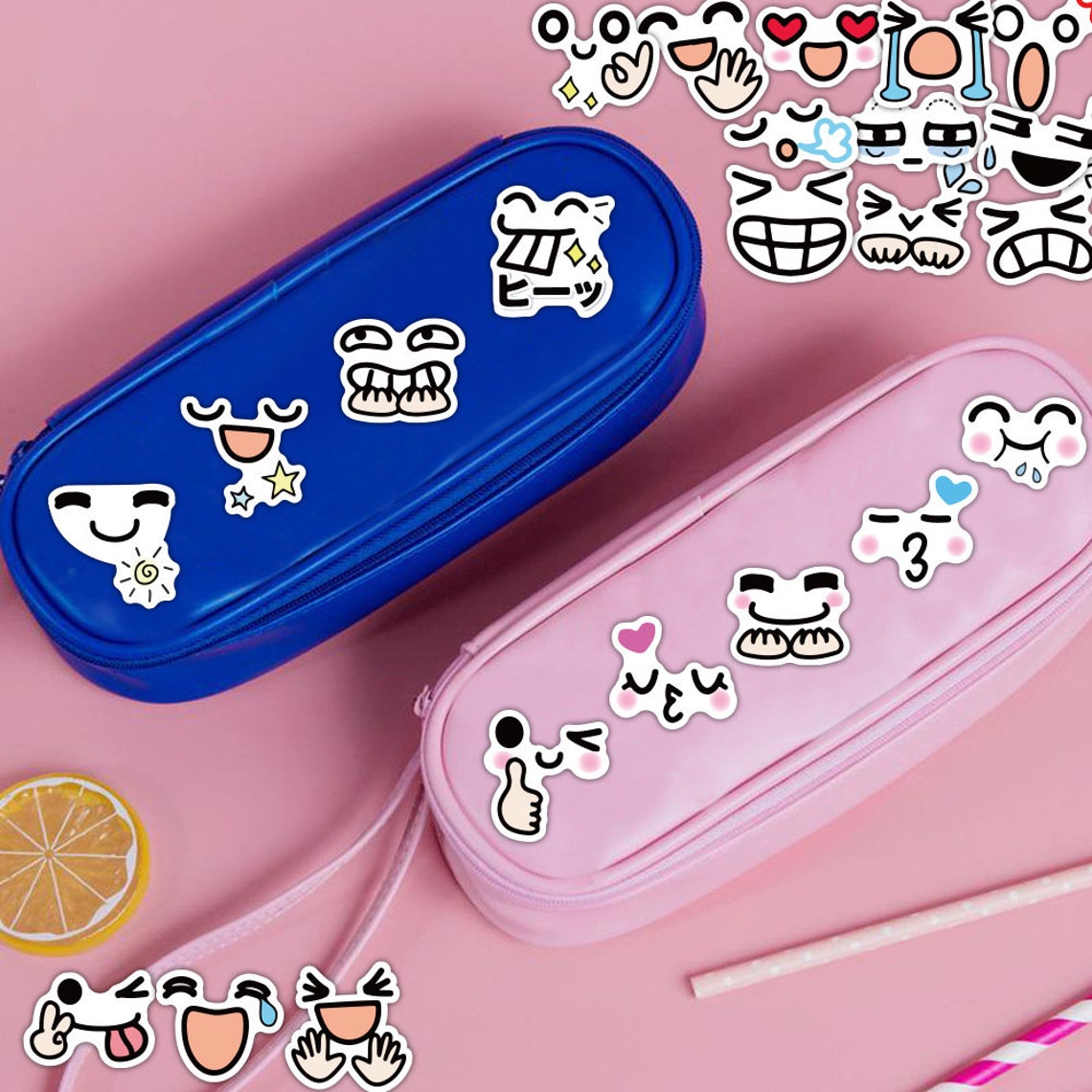 Pack of 25 Vinyl Facial Expression Stickers Die Cut Decal Etsy