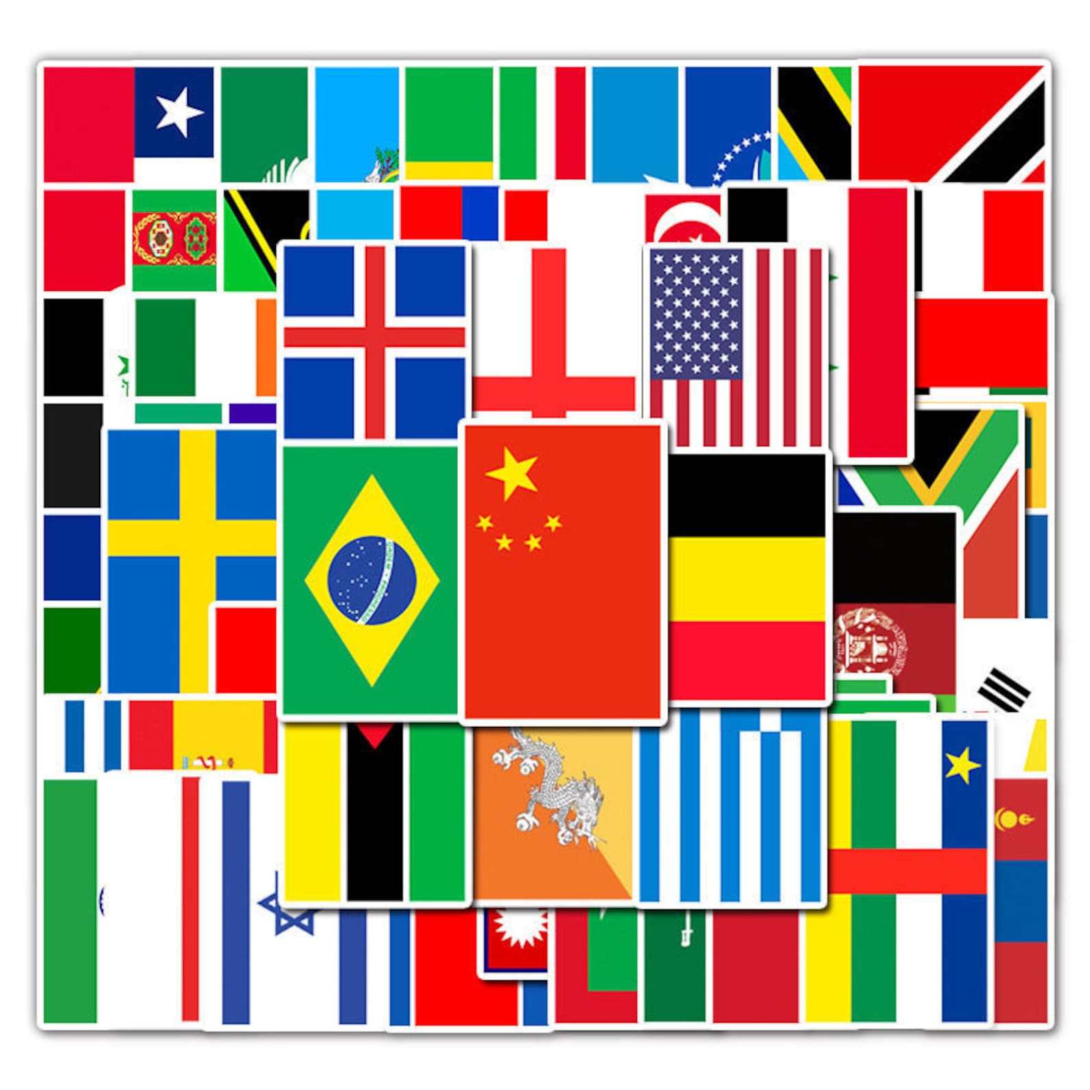 Pack of 105 Vinyl World Flag Stickers Die Cut Decal Set Etsy