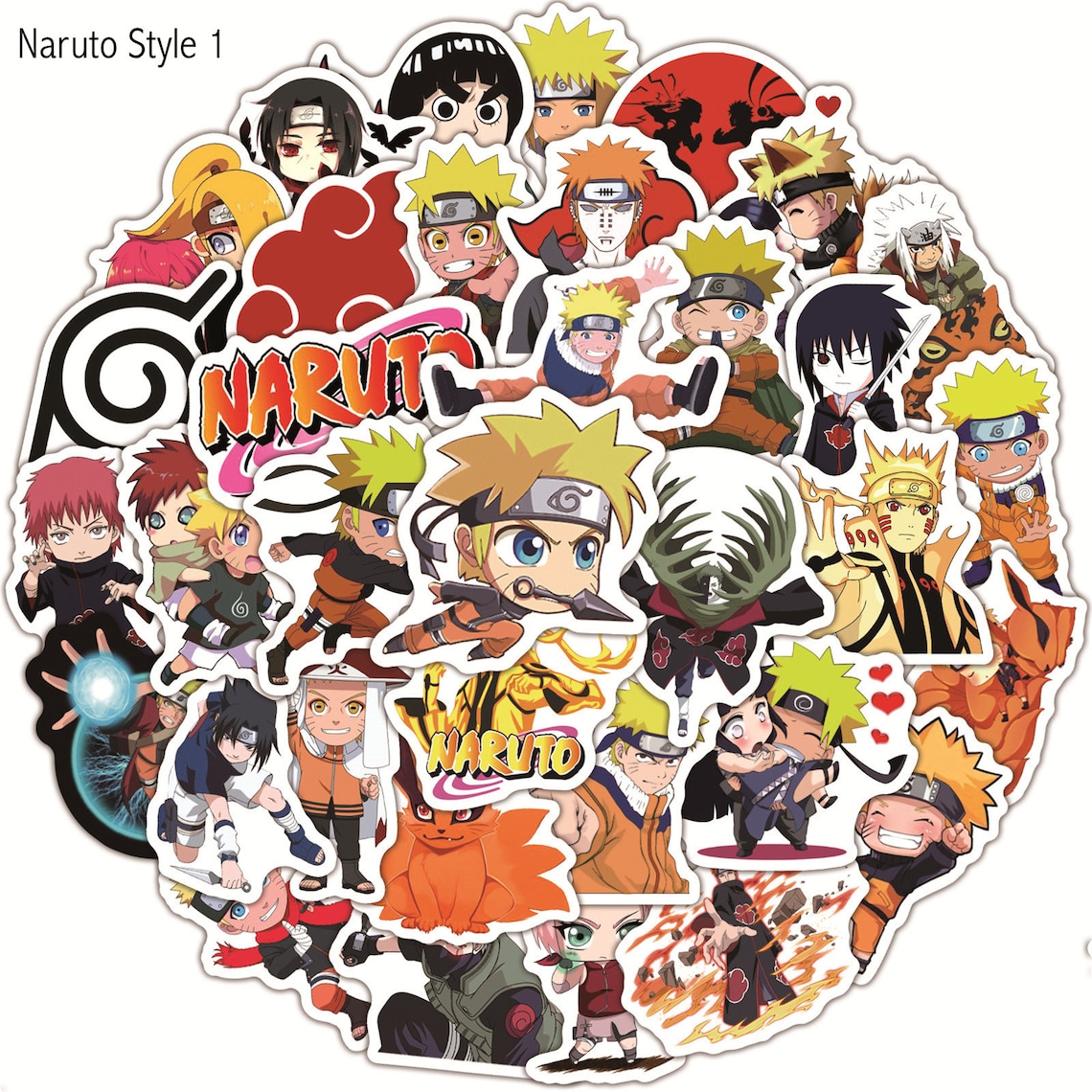 Pack of 25 or 50 Vinyl Naruto Stickers Die Cut Decal Set | Etsy