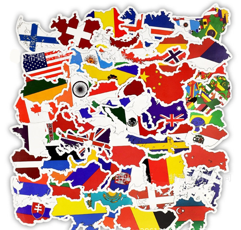 Pack of 25 or 50 Vinyl World Flag Stickers Die Cut Decal Set Etsy