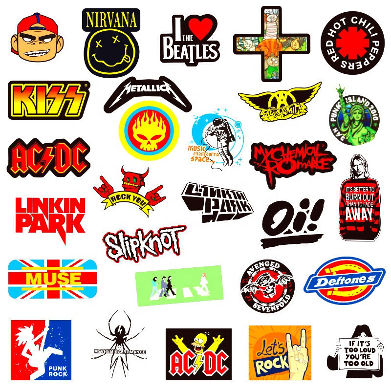 Pack of 25 Vinyl Rock Punk Metal Music Stickers Die Cut Etsy