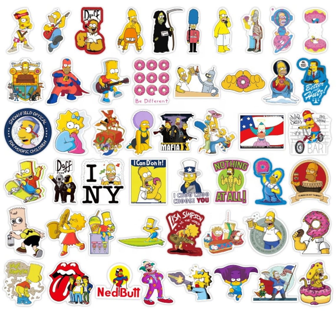Pack of 25 Vinyl The Simpsons Stickers Die Cut Decal Set Etsy