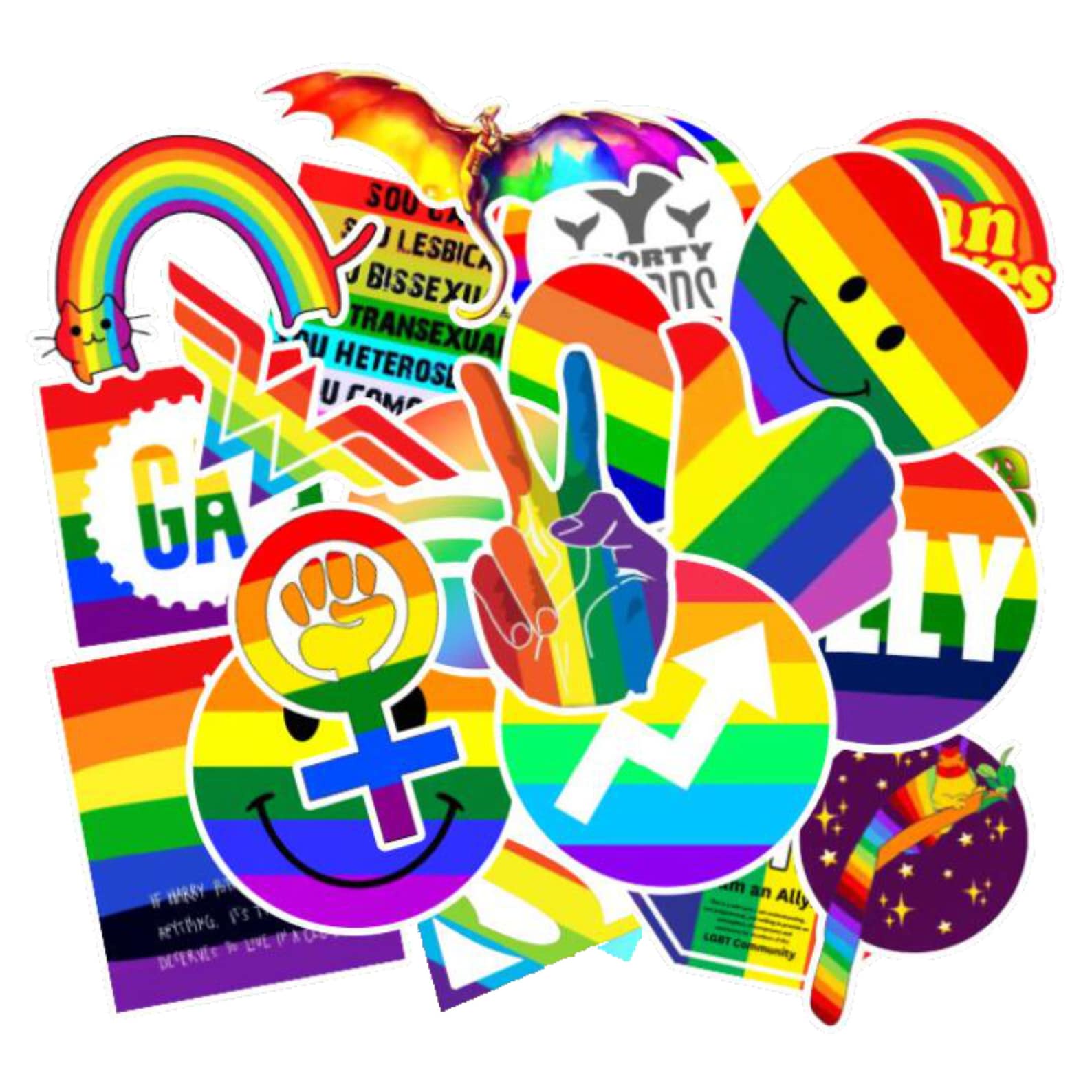 25 50 100 Pack Vinyl Lgbtq Pride Stickers Die Cut Decal Set Etsy