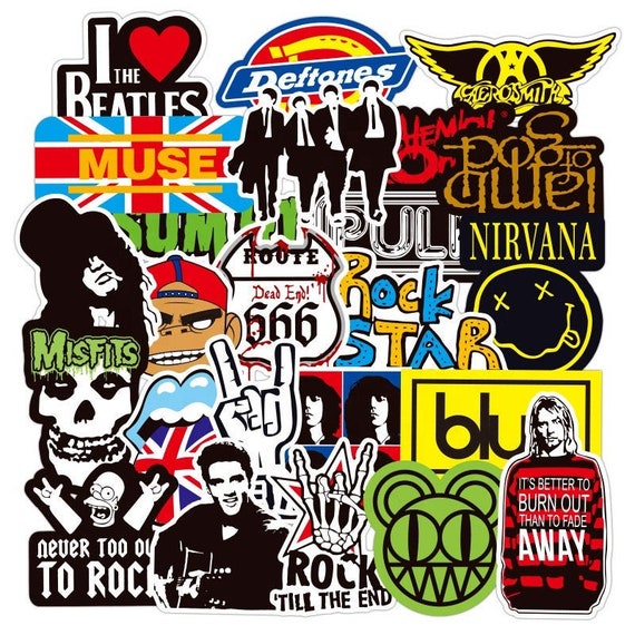 Pack of 25 Vinyl Rock Punk Metal Music Stickers Die Cut Etsy