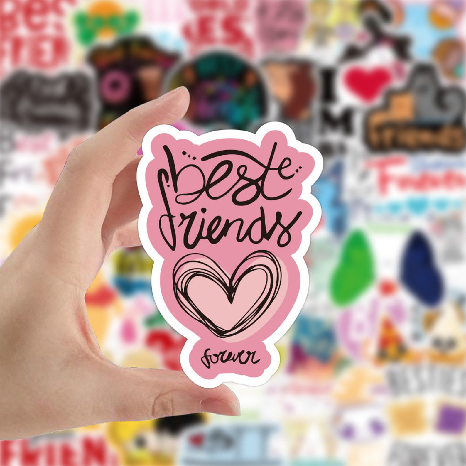 Pack of 25 or 50 Vinyl Best Friends Stickers Die Cut Decal Etsy