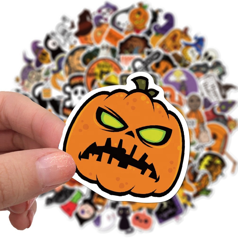 Pack of 25 or 50 Vinyl Halloween Stickers Die Cut Decal Set Etsy
