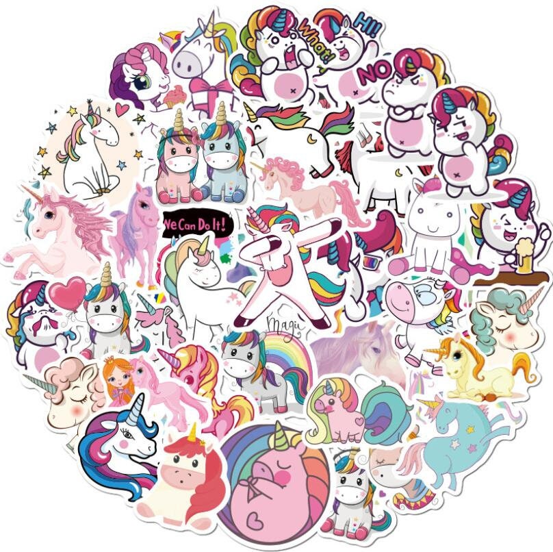 Pack of 25 or 50 Vinyl Unicorn Stickers Die Cut Decal Set Etsy