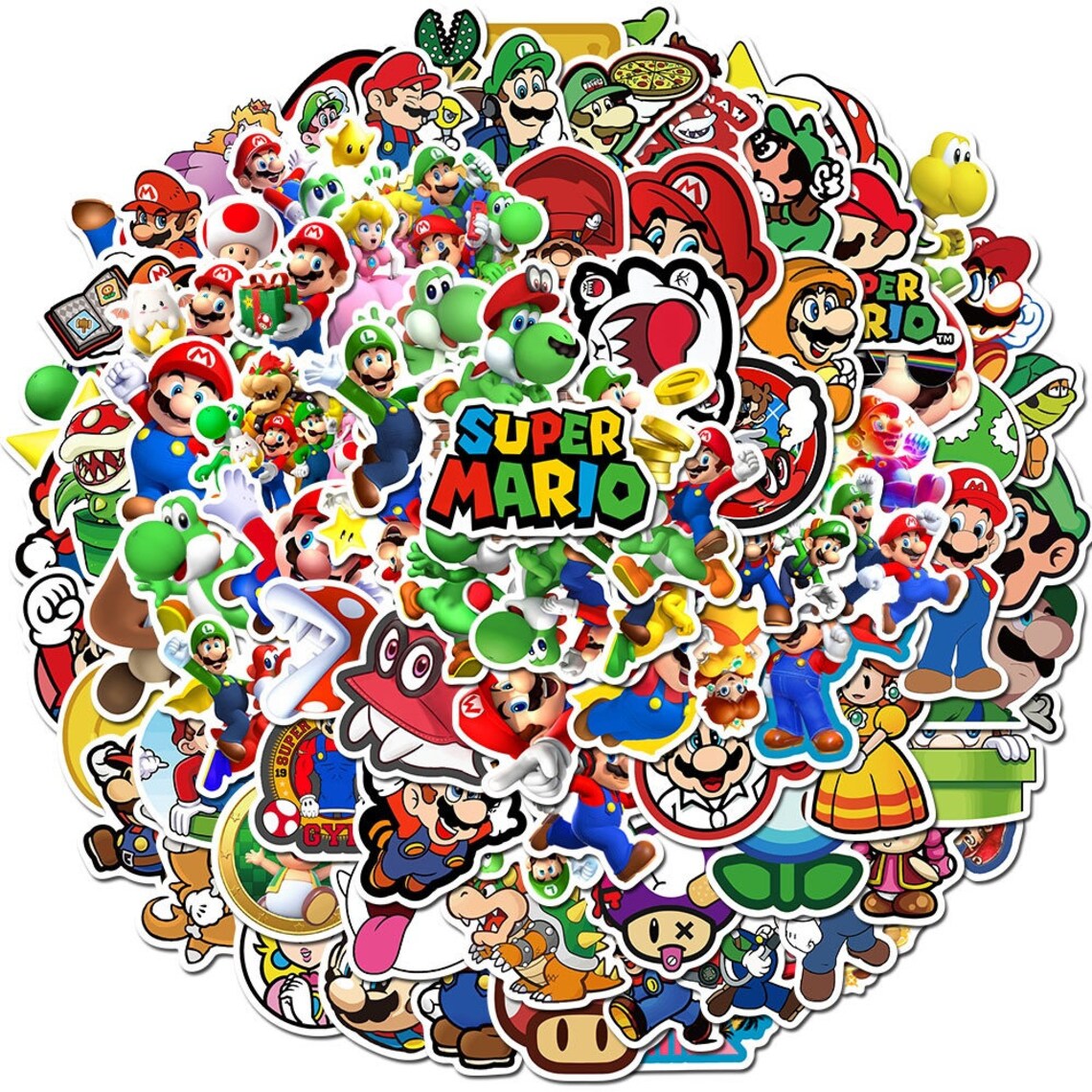 Pack of 25 Vinyl Super Mario Bros Stickers Die Cut Decal Set Etsy