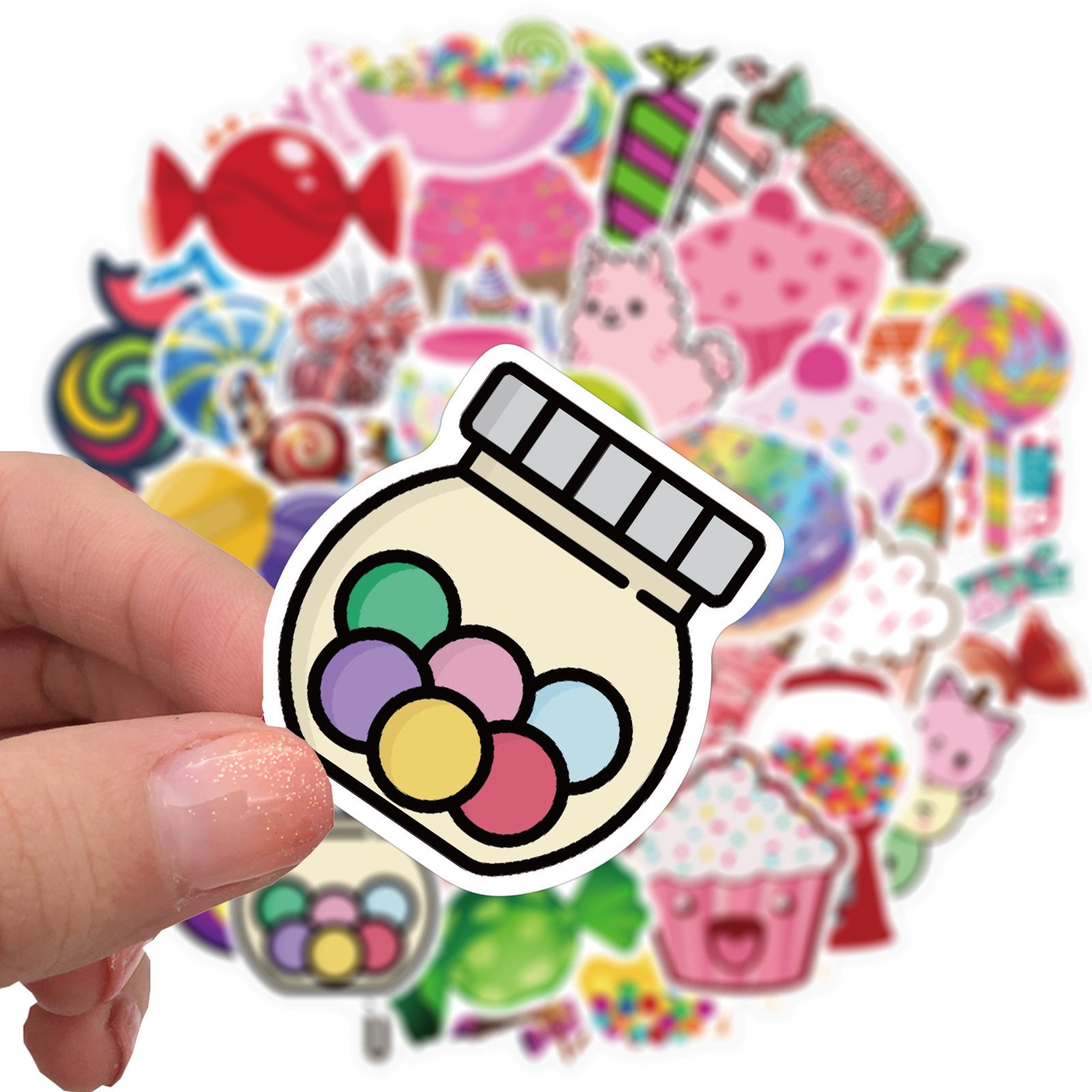 Pack of 25 Vinyl Cute Candy Stickers Die Cut Decal Set Etsy