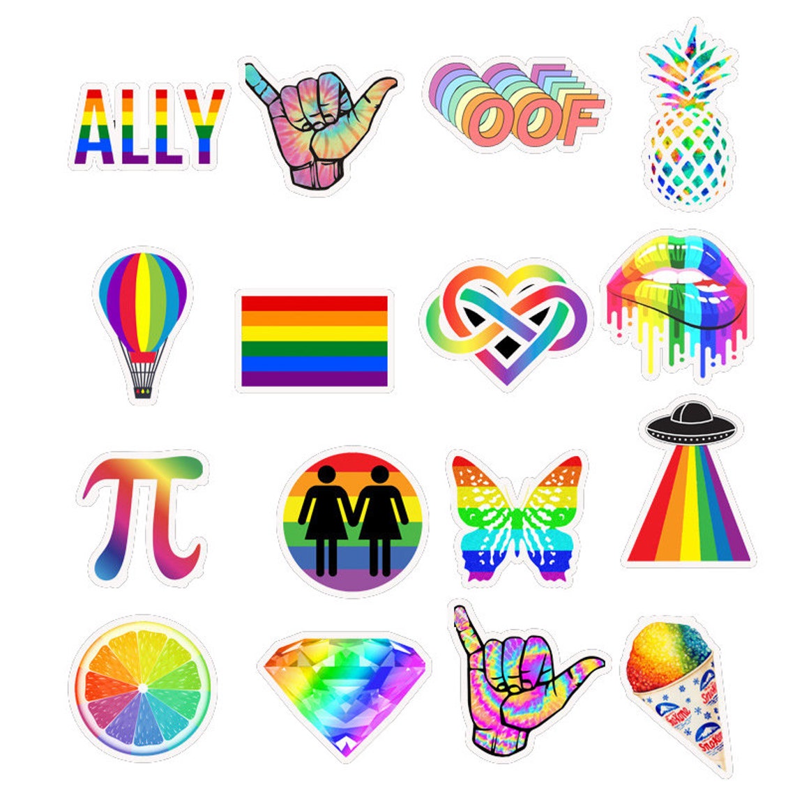 Pack of 25 Vinyl Rainbow Pride Stickers Fun Die Cut Decal Etsy