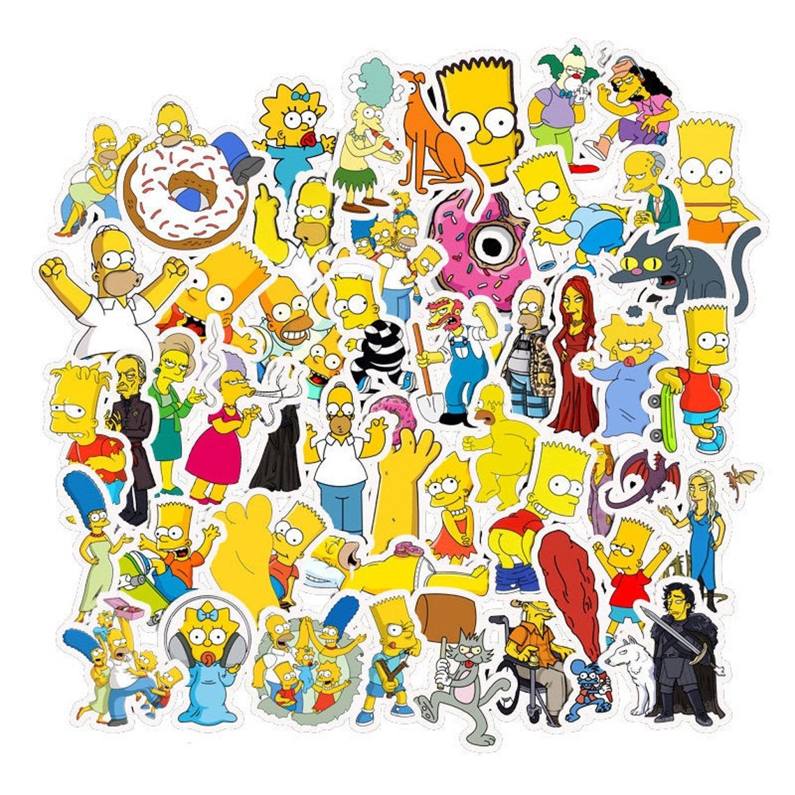Pack of 25 or 50 Vinyl The Simpsons Stickers Die Cut Decal Etsy